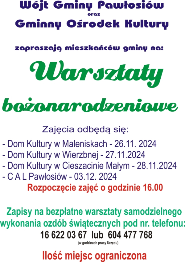 Warsztaty bożonarodzeniowe