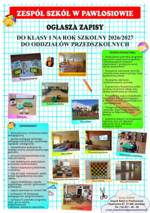 REKRUTACJA NA ROK SZKOLNY 2026/2027 - ZS W PAWŁOSIOWIE