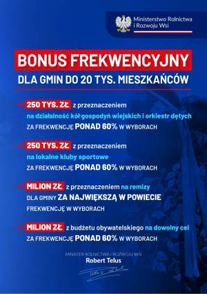 Bonus frekwencyjny dla gmin do 20 tys. mieszkańców