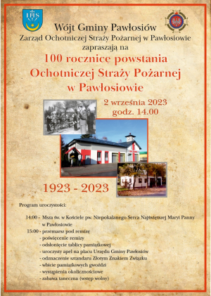 100 rocznica OSP Pawłosiów