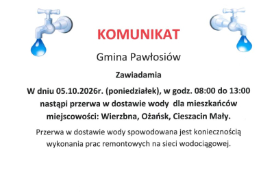 Przerwa w dostawie wody