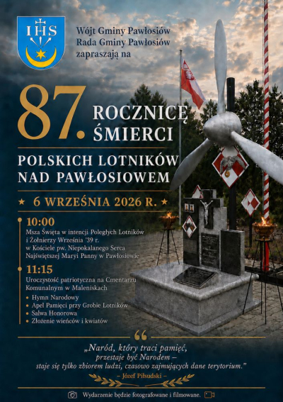 87. Rocznica Śmierci Polskich Lotników nad Pawłosiowem