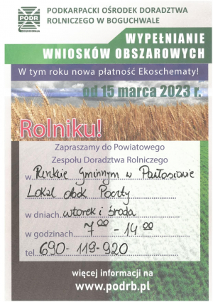 Wypełnianie wniosków obszarowych