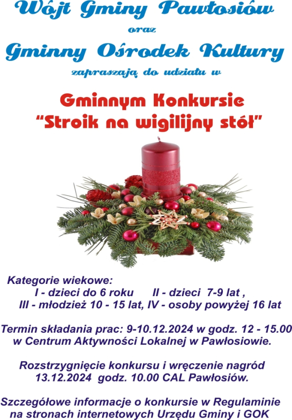 Gminny Konkurs &quot;Stroik na wigilijny stół&quot;