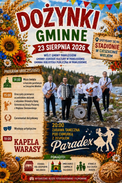 Zaproszenie na Dożynki Gminne