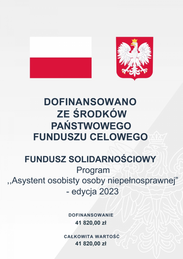 „ASYSTENT OSOBISTY OSOBY NIEPEŁNOSPRAWNEJ” – EDYCJA 2023