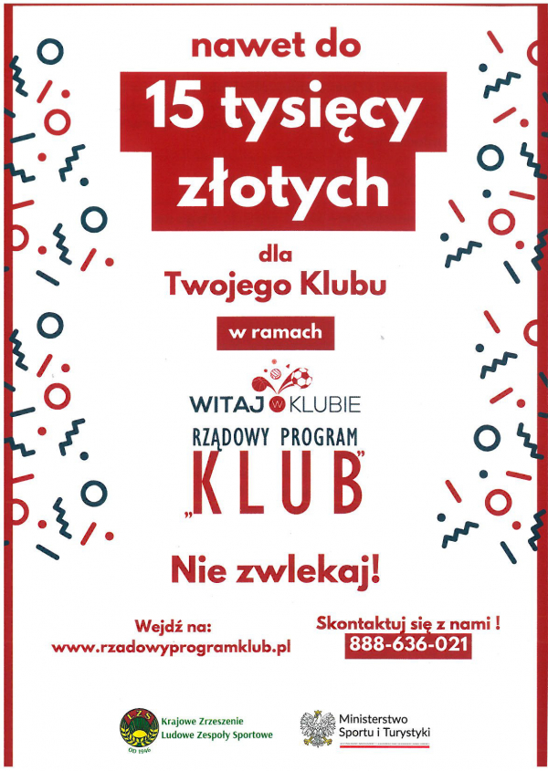 Nawet do 15 tysięcy złotych dla Twojego Klubu